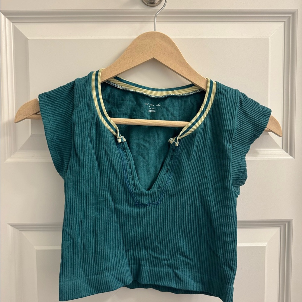 Urban Outfitters Out From Under Teal and Green Crop-Top